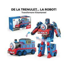 Tren-Robot 2 în 1 cu transformare automată din locomotivă în robot