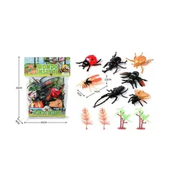 Set insecte cu copaci și plante în ambalaj