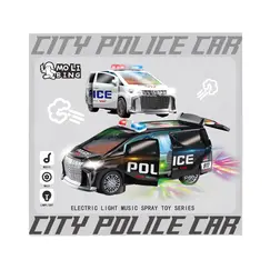 Mașină de Poliție Interactivă cu Efect de Spray (Abur), Lumini LED și Sunete, Lungime 22 cm