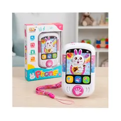 Telefon interactiv de jucărie iepuraș cu muzică, lumini și funcție de înregistrare