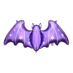 Balon din folie metalica forma Liliac negru 119x51 cm pentru decor Halloween