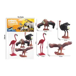 Set 4 Figurine Păsări Migratoare, Detalii Realiste, Material Plastic Rezistent, Dimensiuni între 8 cm și 12 cm, Multicolor