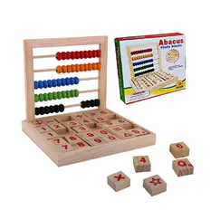 Numărătoare Clasică (Abacus) din Lemn Ecologic, 30 Bile Colorate, Cadru Rezistent, Instrument Educațional Matematic, Dimensiuni 25 x 15 cm