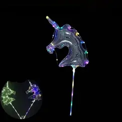 Set 50 Baloane Party cu LED multicolor forma Unicorn pentru petreceri copii