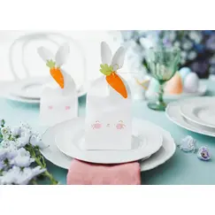 Set 6 Saci pentru Dulciuri și Cadouri cu Design Iepuraș de Paște, Dimensiuni 7,5 cm x 9 cm x 22,5 cm