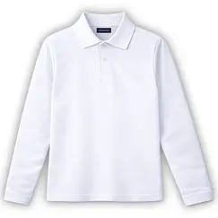 Bluză Polo Albă cu Guler pentru Băieți, Bumbac, Set 4 Bucăți 14–17 ani