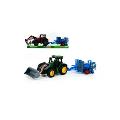 Tractor de Jucărie cu Cupă Mobilă și Semănătoare Agricolă, Ansamblu Complet pentru Fermă, 45 cm