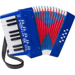 Acordeon pentru Copii cu Clape, 23 x 38 cm, Culoare Albastru Sky