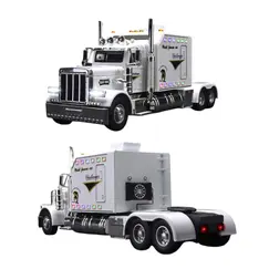 Machetă Metalică TIR American Peterbilt, Lumini și Sunete, 24 cm – Alb