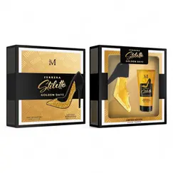 Casetă Cadou Femei FERRERA STILETTO GOLDEN DAYS (Parfum 50 ml + Loțiune de Corp 50 ml)