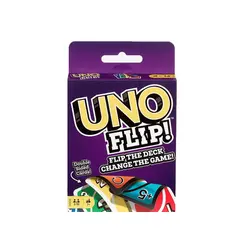 Joc de Cărți UNO Flip! Mattel – Set 112 Cărți cu Două Fețe, Ediție Specială pentru 2-10 Jucători