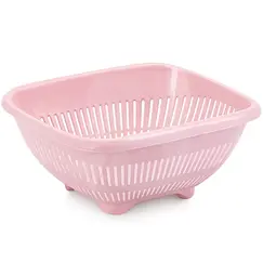 Strecurătoare din plastic 25 cm, formă pătrată rotunjită, mix de culori