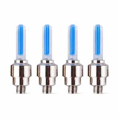 Capace Valve LED Auto Universal, Model Luminos Albastru, Set 4 Bucăți, Compatibil Auto/Moto/Bicicletă