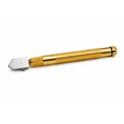 Diamant Profesional pentru Tăiere Manuală Sticlă și Oglinzi, Rezervor Ulei Integrat, Mâner Metalic Ergonomic, 16 cm