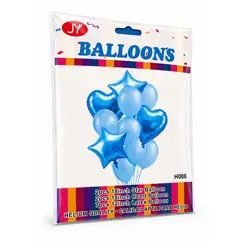 Set Complet cu Baloane din Folie și Latex, 11 Baloane, Albastru