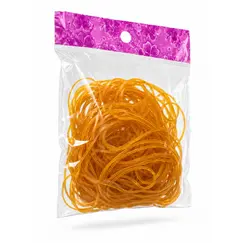 Set 60 Benzi Elastice din Cauciuc Natural, Galben-Portocaliu, 10 cm
