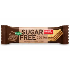 Napolitană Sweet Plus Sugar Free cu cremă de cacao fără zahăr, 24g