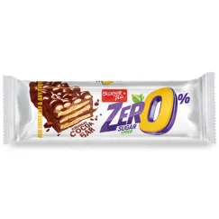 Baton napolitană crunchy Sweet Plus Zero Sugar Added cu ciocolată și cereale crocante, fără zahăr, 25g