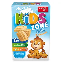 Biscuiți pentru copii Sweet Plus Kids Zone Milk & vitamins, de la 6 luni, 220g