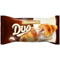 Croissant Sweet Plus 22 CARATS Duo cu cremă de cacao și lapte, 80g