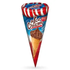 Cornet de napolitană Sweet Plus nIce Cream cu cremă și glazură de cacao, 40g