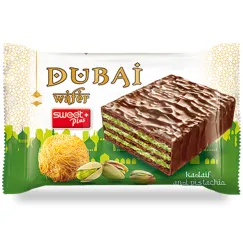 Napolitană Dubai cu Cataif și Fistic Sweet Plus, 35g