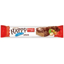 Baton de napolitană Sweet Plus Happy Choice Stick cu cremă de alune și glazură, 32g