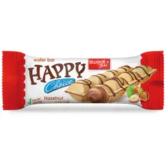 Baton de napolitană Sweet Plus Happy Choice cu cremă de alune, 45g