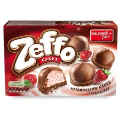 Bezele Sweet Plus Zeffo cu aromă de căpșuni și glazură de cacao, 150g