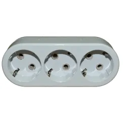 Triplu Ștecher Haska cu Inele de Ceramică, Liniar, 16 A