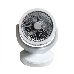 Ventilator de birou portabil cu LED, rotire 360 grade și alimentare USB-C