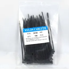 Set 100 Coliere Nylon 3x100 mm Negre