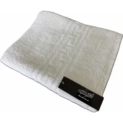 Set 10 Prosoape de Mâini 50x80 cm, 100% Bumbac, Bordură Grek, Culoare Alb, Proveniență Pakistan