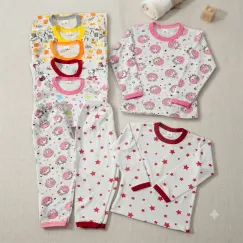 Set 4 Mărimi Pijama Copii Bumbac 100% Mărimi 26-32