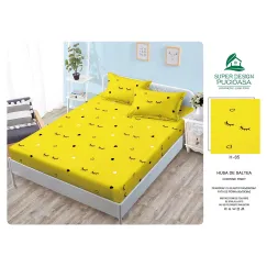 Set Husă de Pat cu Elastic și 2 Fețe de Pernă, Finet, 160x200 cm, Model Gene și Inimi (H-65)
