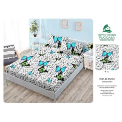 Husă cu Elastic din Finet, Brand Super Design Pucioasa, Model Fluturi, 160x200 cm