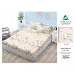 Husă cu Elastic din Finet, Brand Super Design Pucioasa, Model Flori Delicate, 160x200 cm