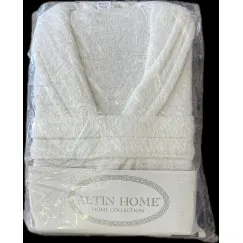Halat de baie elegant din bumbac, model Altin Home, alb, mărimea M