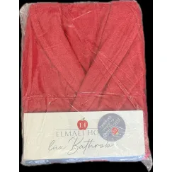 Halat de baie elegant din bumbac, model Elmali Home, roșu, mărimea XL