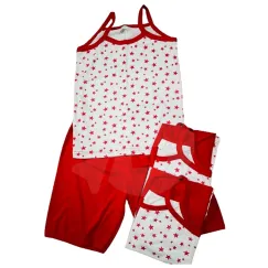 Set 5 Pijamale Damă cu Maiou și Pantaloni Scurți, Bumbac 100%, Mărimi 46-54