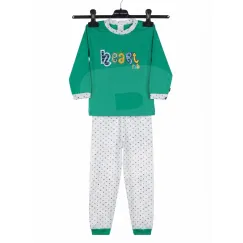 Set 4 Mărimi Pijama Copii Verde din Bumbac 100% Mărimi 22-24