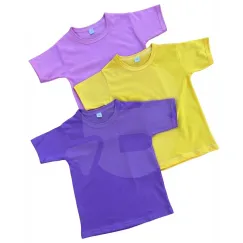 Set 4 Bucăți Tricou Copii din Bumbac 100% Diverse Culori Mărimi 34-40