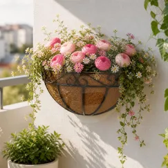 Coș Decorativ de Perete pentru Flori Semicerc 20x14 cm
