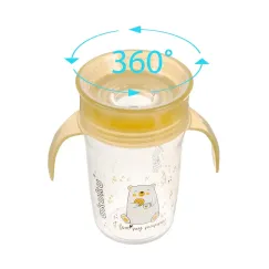Căniță 360° pentru copii Akuku A0670, cu mânere, 240 ml, 9 luni+