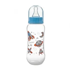 Biberon cu gât îngust, 250 ml, tetină din silicon, 0 luni+, A0105