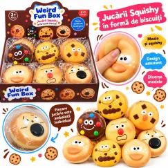 Jucărie Squishy Weird Fun Box în Formă de Biscuit, Moale și Elastică, Diverse Modele, 8 cm