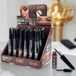 Creion și gel colorat pentru sprâncene USHAS EB034, 2 în 1
