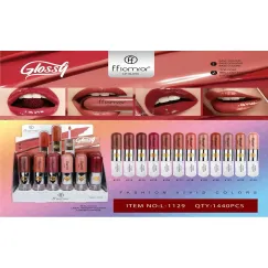 Ruj lichid lucios 2 în 1 Fflormor - Finish glossy cu culoare intensă - cod L-1129