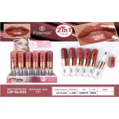 Ruj lichid lucios Flarnal 2 în 1 - Finish strălucitor, rezistent la apă - cod L-1401