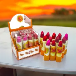 Ruj solid cu Vitamina C - Culoare intensă, buze hrănite Set de 12 bucăți